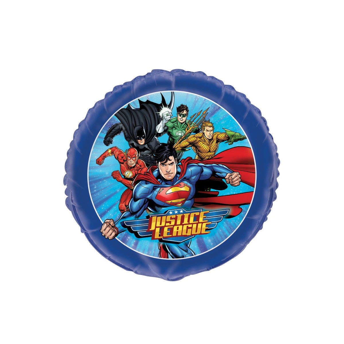 Justice League Round Foil Balloon - Inflated Justice League Round Foil Balloon - Inflated