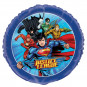 Justice League Round Foil Balloon - Inflated Justice League Round Foil Balloon - Inflated