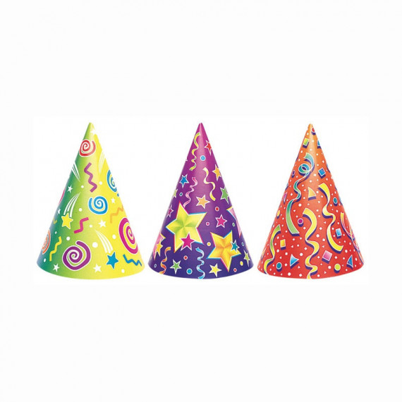 Assorted Patterns Paper Party Hats