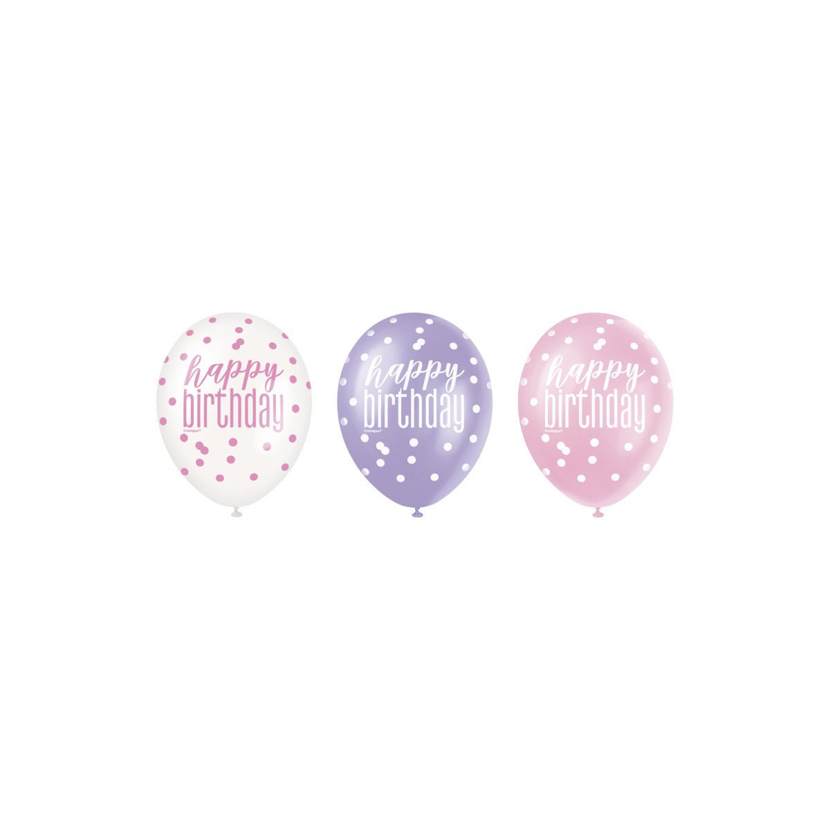 Pink Birthday Latex Balloons - Inflation Options