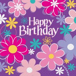 Blossom Happy Birthday Napkins
