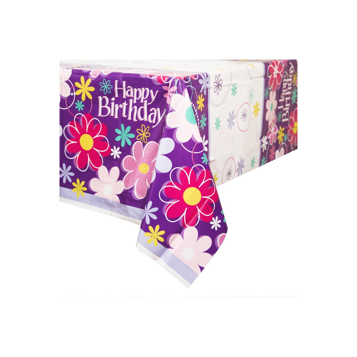 Blossom Happy Birthday Plastic Tablecover