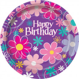 Blossom Happy Birthday Plates