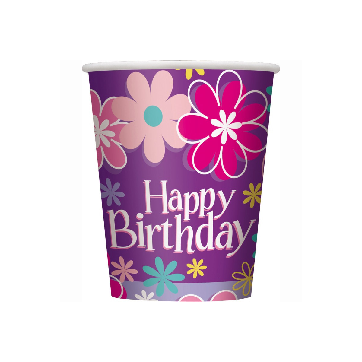 Blossom Happy Birthday Paper Cups