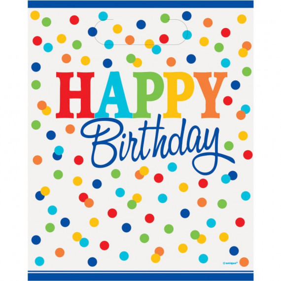 Dotty Birthday Plastic Party Bags