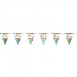 Rainbow Happy Birthday Plastic Bunting