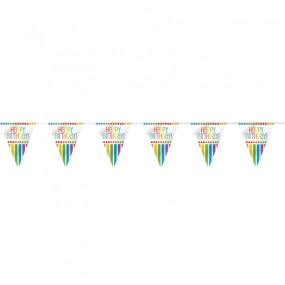 Rainbow Happy Birthday Plastic Bunting