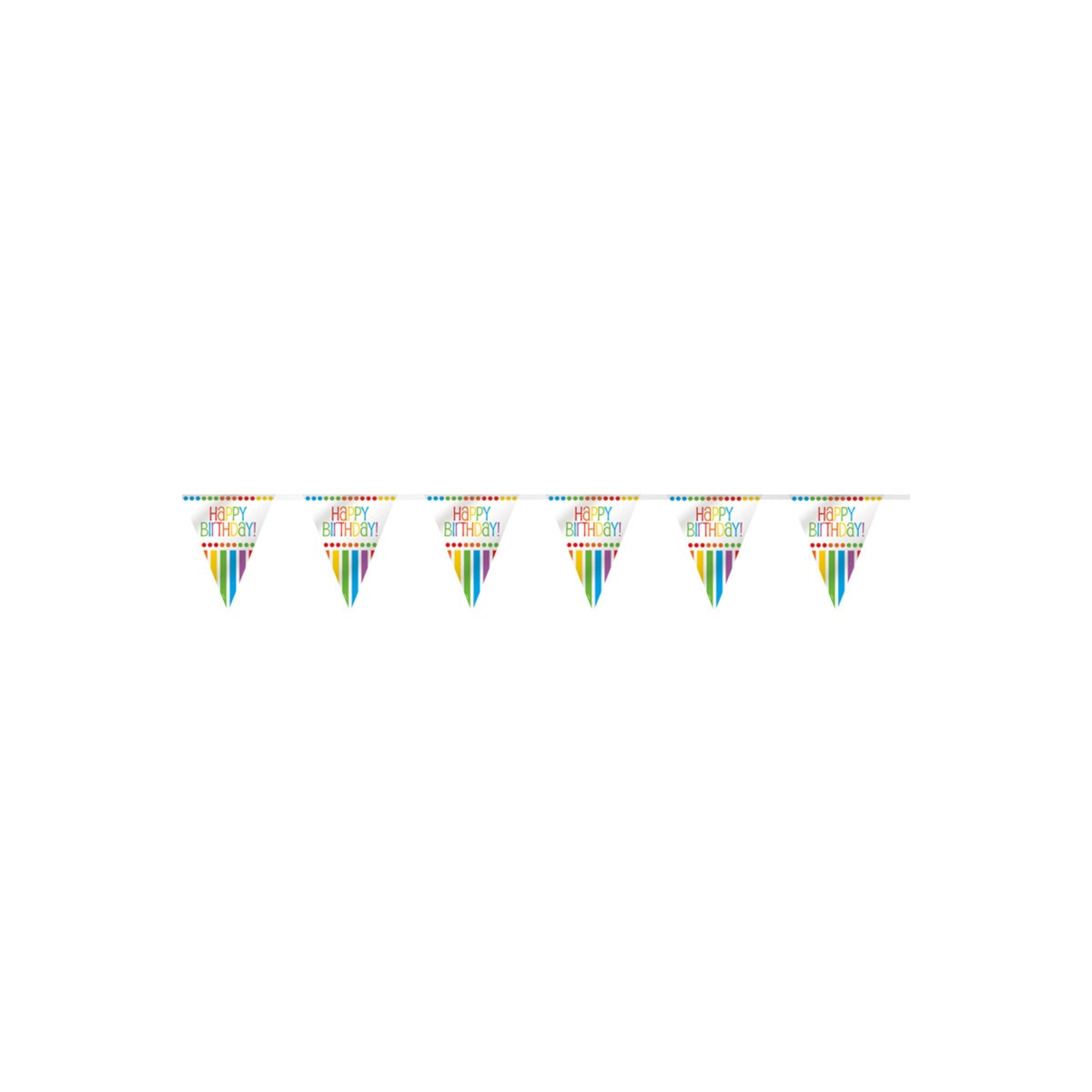 Rainbow Happy Birthday Plastic Bunting