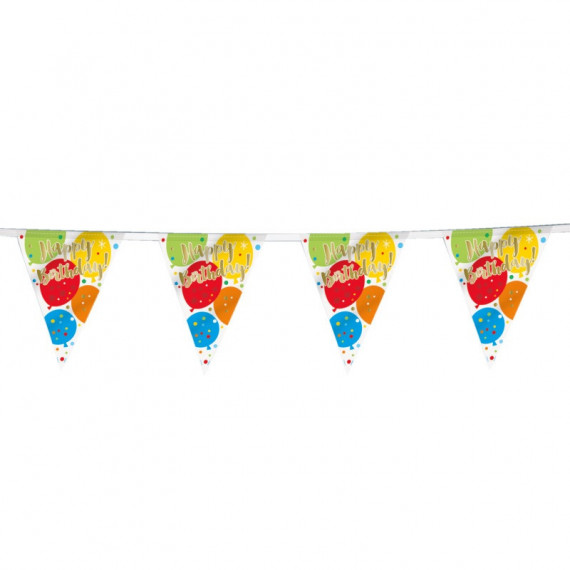Rainbow Happy Birthday Plastic Bunting