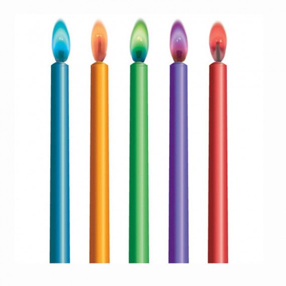 Coloured Flame Cake Candles