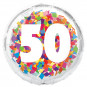 Rainbow 50th Birthday Round Foil Balloon - Inflated