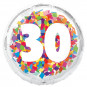 Rainbow 30th Birthday Round Foil Balloon - Inflated
