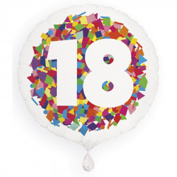 Rainbow 18th Birthday Round Foil Balloon - Inflated