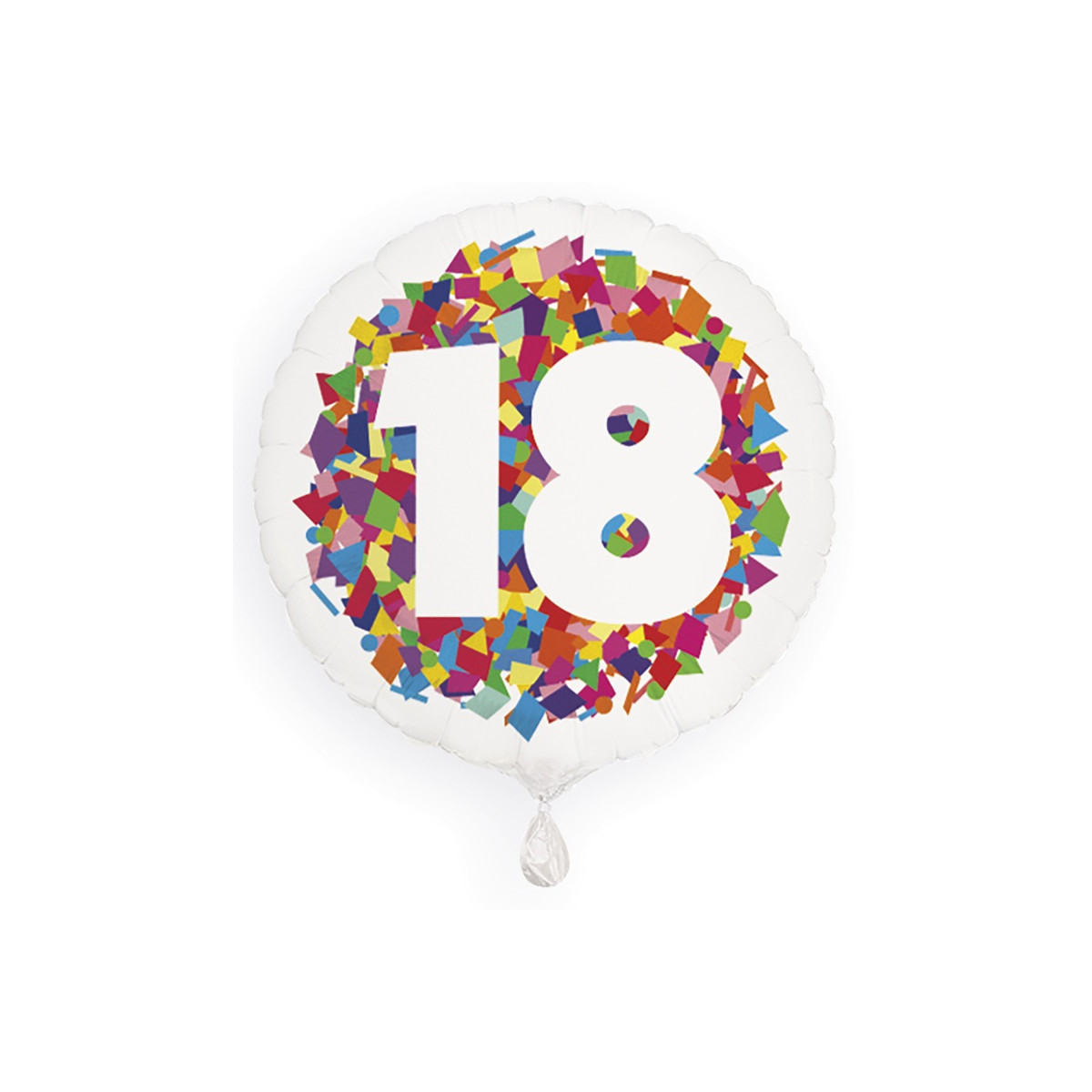 Rainbow 18th Birthday Round Foil Balloon - Inflated