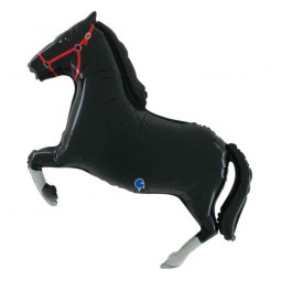 Black Horse SuperShape Foil Balloon - Inflated