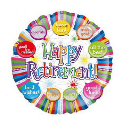 Happy Retirement Foil Balloon - Inflated