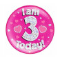 Pink Age 3 Jumbo Badge
