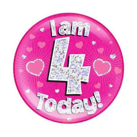 Pink Age 4 Jumbo Badge