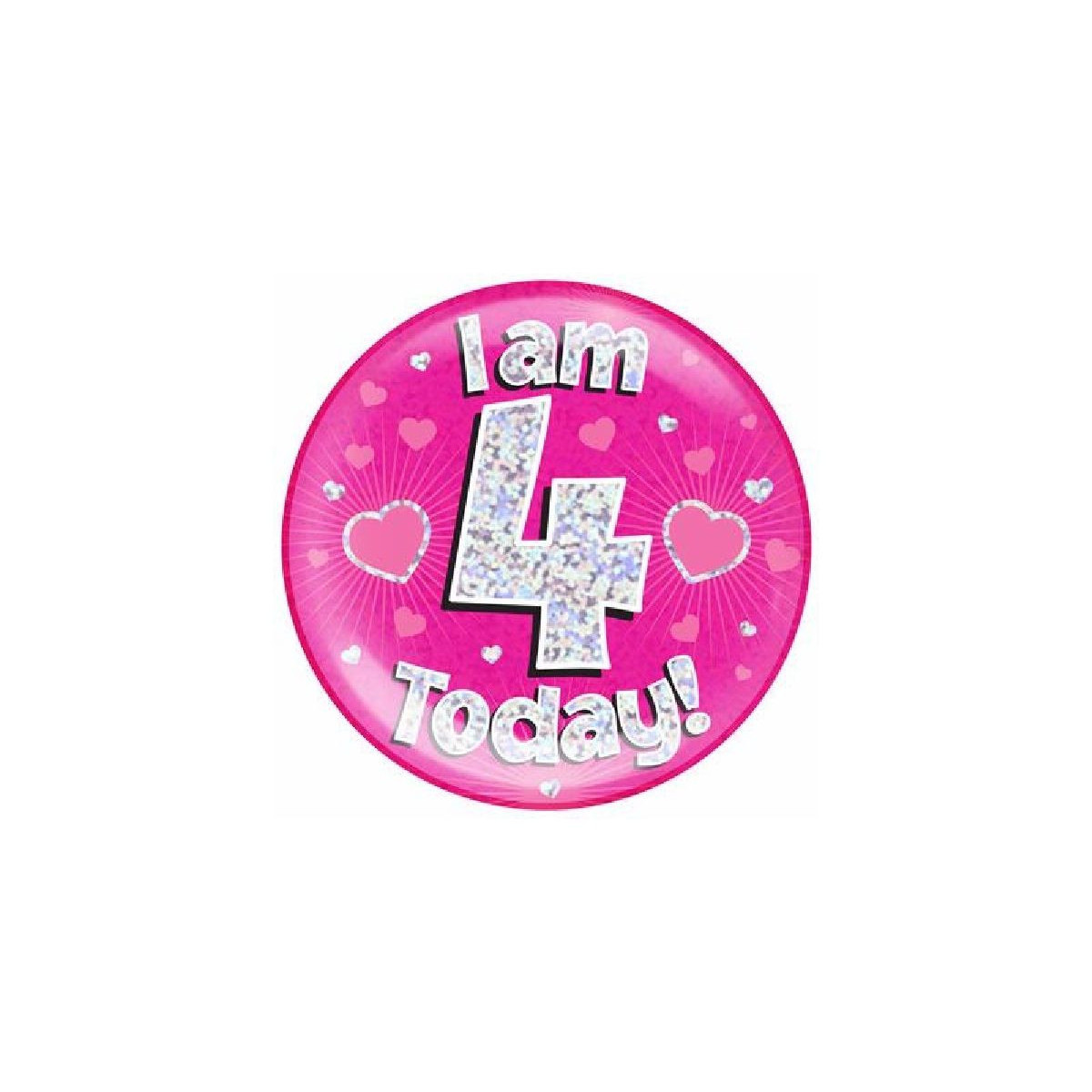Pink Age 4 Jumbo Badge