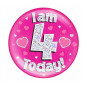 Pink Age 4 Jumbo Badge