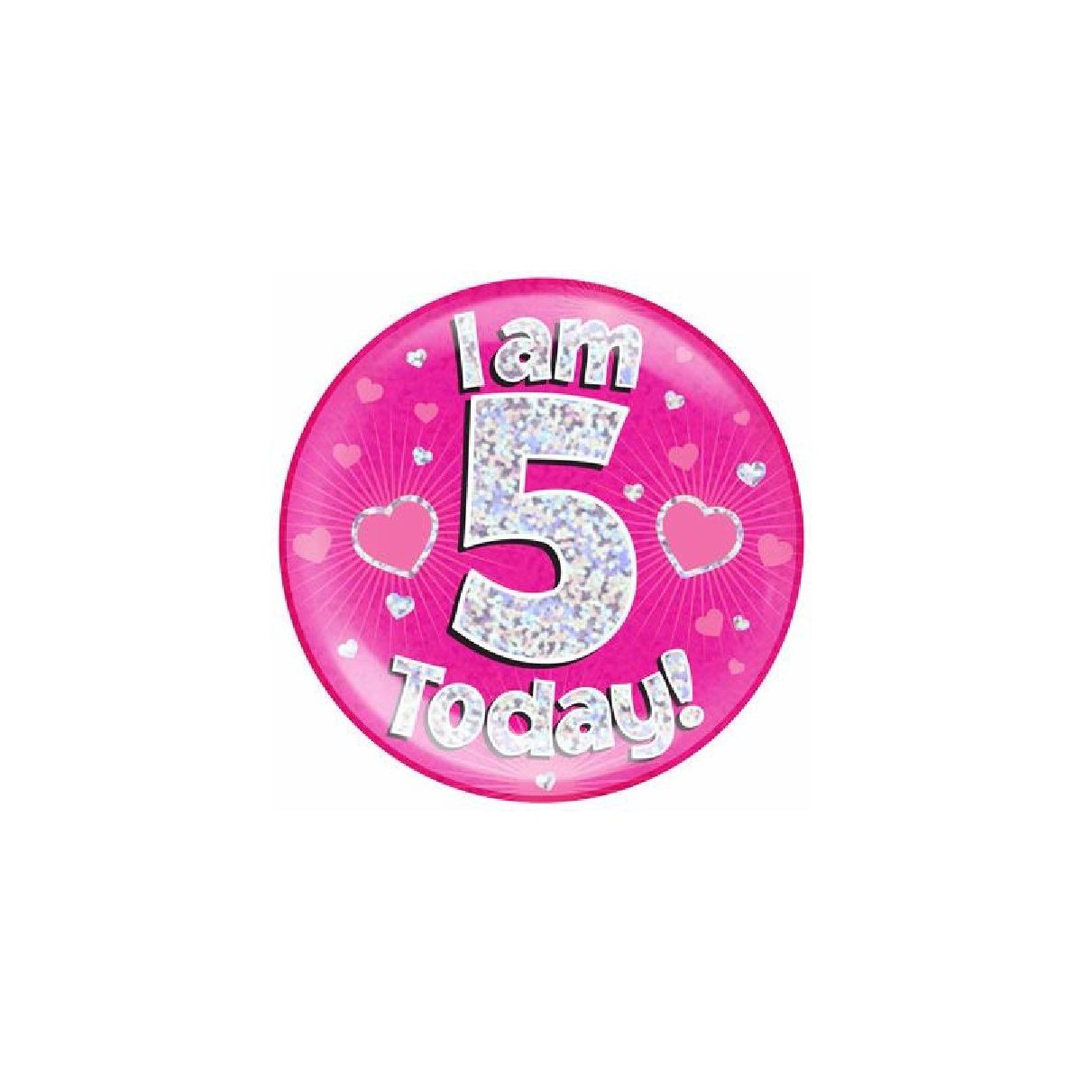 Pink Age 5 Jumbo Badge