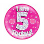 Pink Age 5 Jumbo Badge