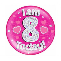 Pink Age 8 Jumbo Badge