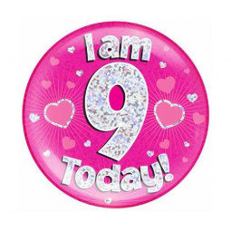 Pink Age 9 Jumbo Badge