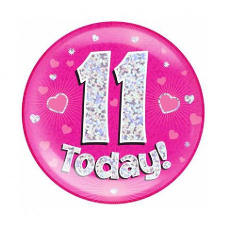 Pink Age 11 Jumbo Badge