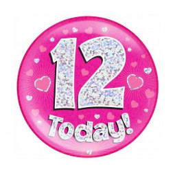 Pink Age 12 Jumbo Badge