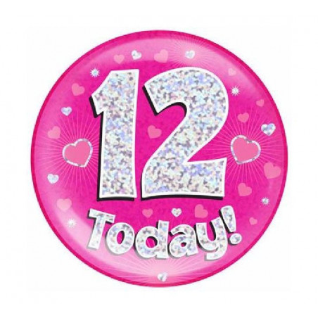 Pink Age 12 Jumbo Badge