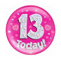 Pink Age 13 Jumbo Badge