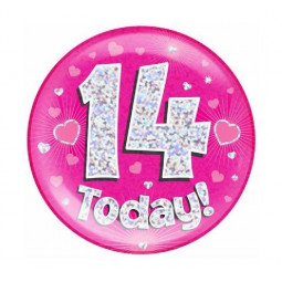 Pink Age 14 Jumbo Badge