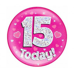 Pink Age 15 Jumbo Badge