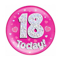 Pink Age 18 Jumbo Badge