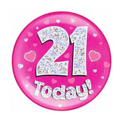 Pink Age 21 Jumbo Badge