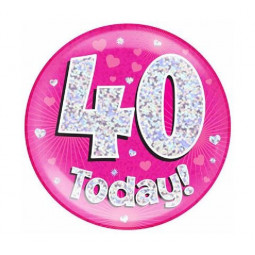 Pink Age 40 Jumbo Badge