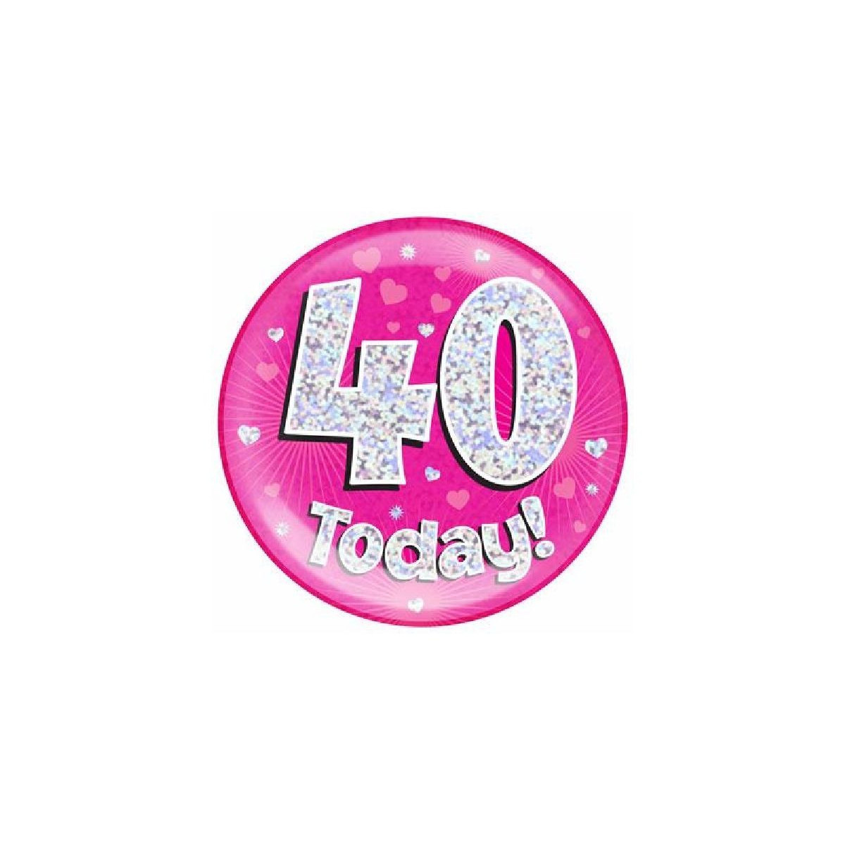 Pink Age 40 Jumbo Badge