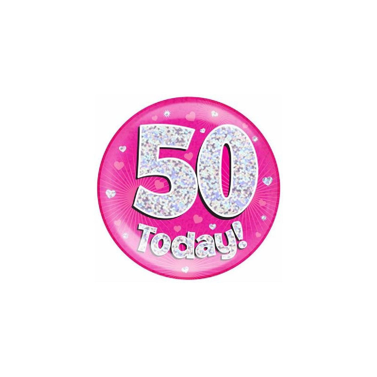 Pink Age 50 Jumbo Badge