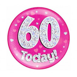 Pink Age 60 Jumbo Badge