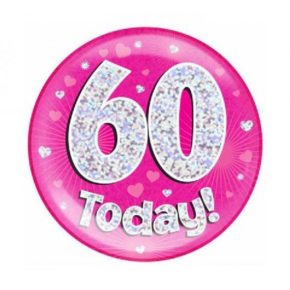 Pink Age 60 Jumbo Badge