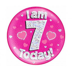 Pink Age 7 Jumbo Badge