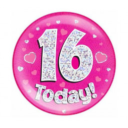 Pink Age 16 Jumbo Badge