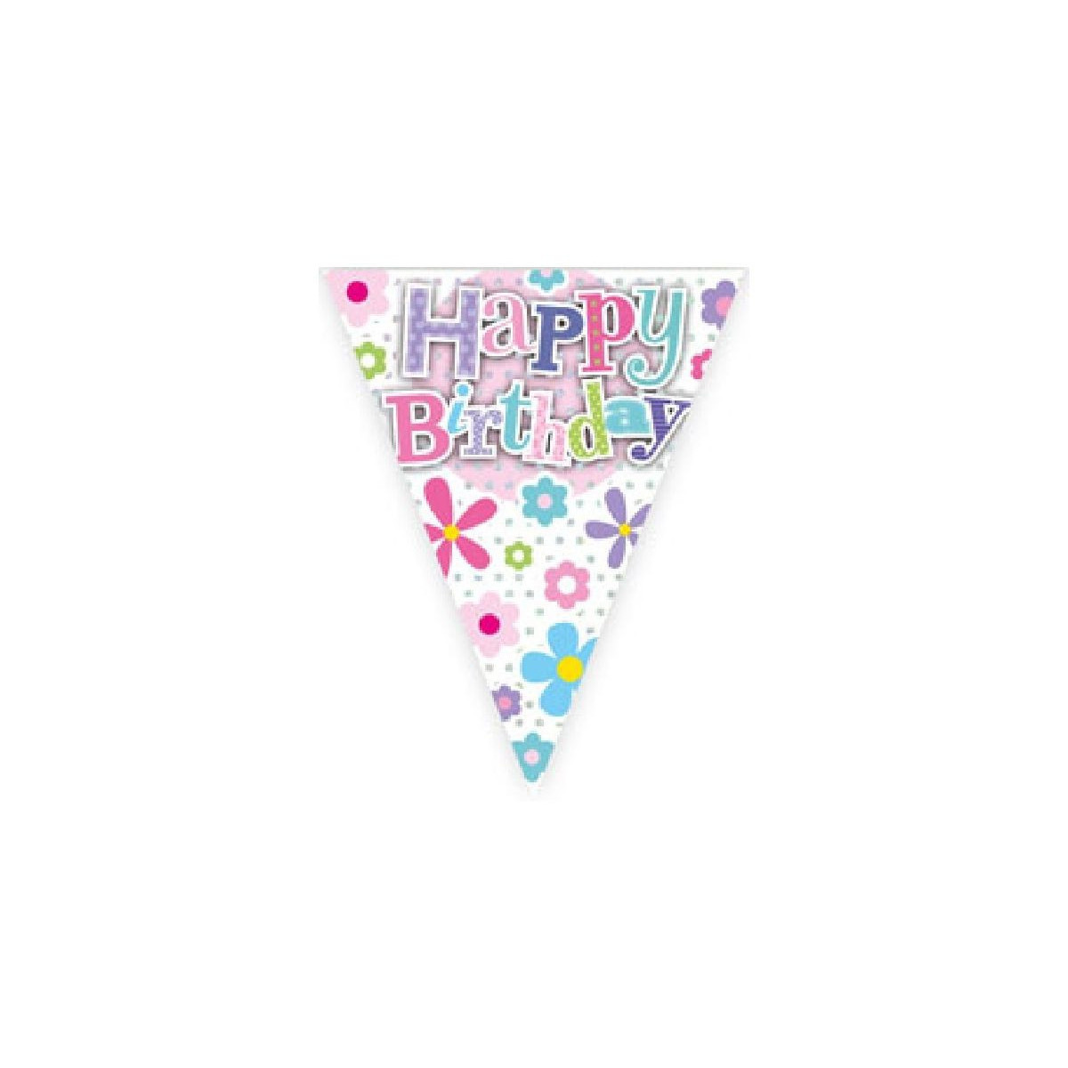 Floral Happy Birthday Paper Bunting