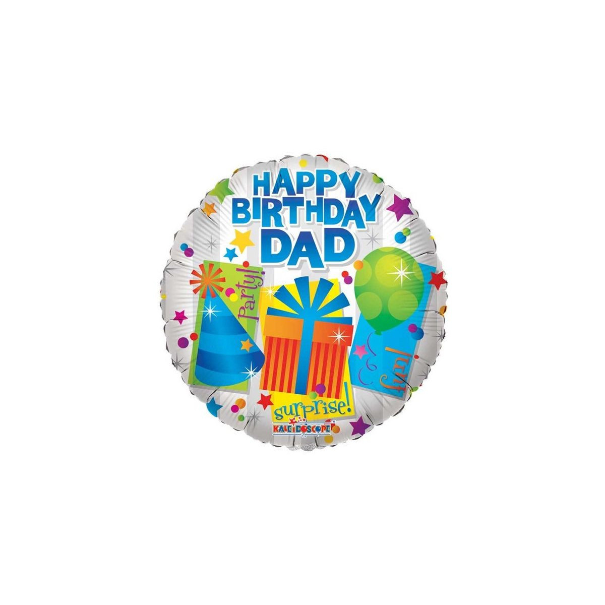 Happy Birthday Dad Round Foil Balloon - Inflated