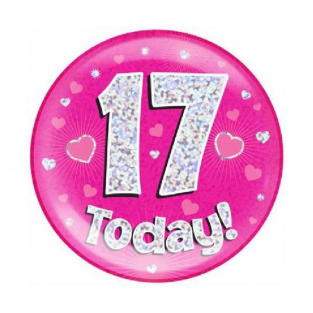 Pink Age 17 Jumbo Badge