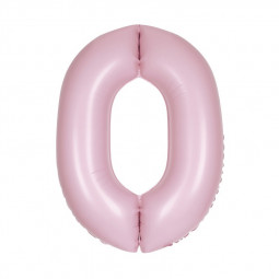 Pastel Pink Giant Number Supershape Foil Balloons - Numbers 0 - 9 - Inflated