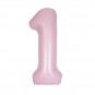 Pastel Pink Giant Number Supershape Foil Balloons - Numbers 0 - 9 - Inflated