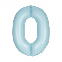 Pastel Blue Giant Number Supershape Foil Balloons - Numbers 0 - 9 - Inflated