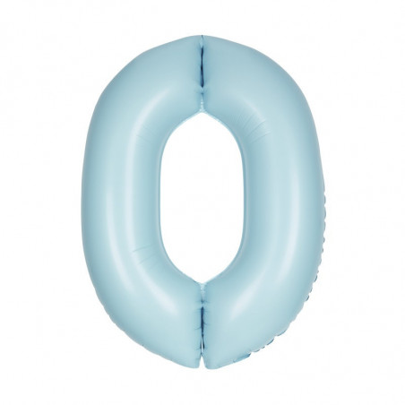 Pastel Blue Giant Number Supershape Foil Balloons - Numbers 0 - 9 - Inflated